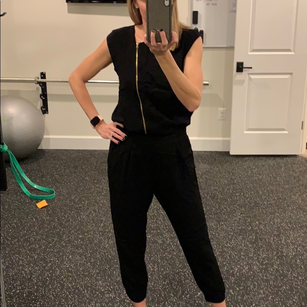 Jcrew black crepe jumpsuit